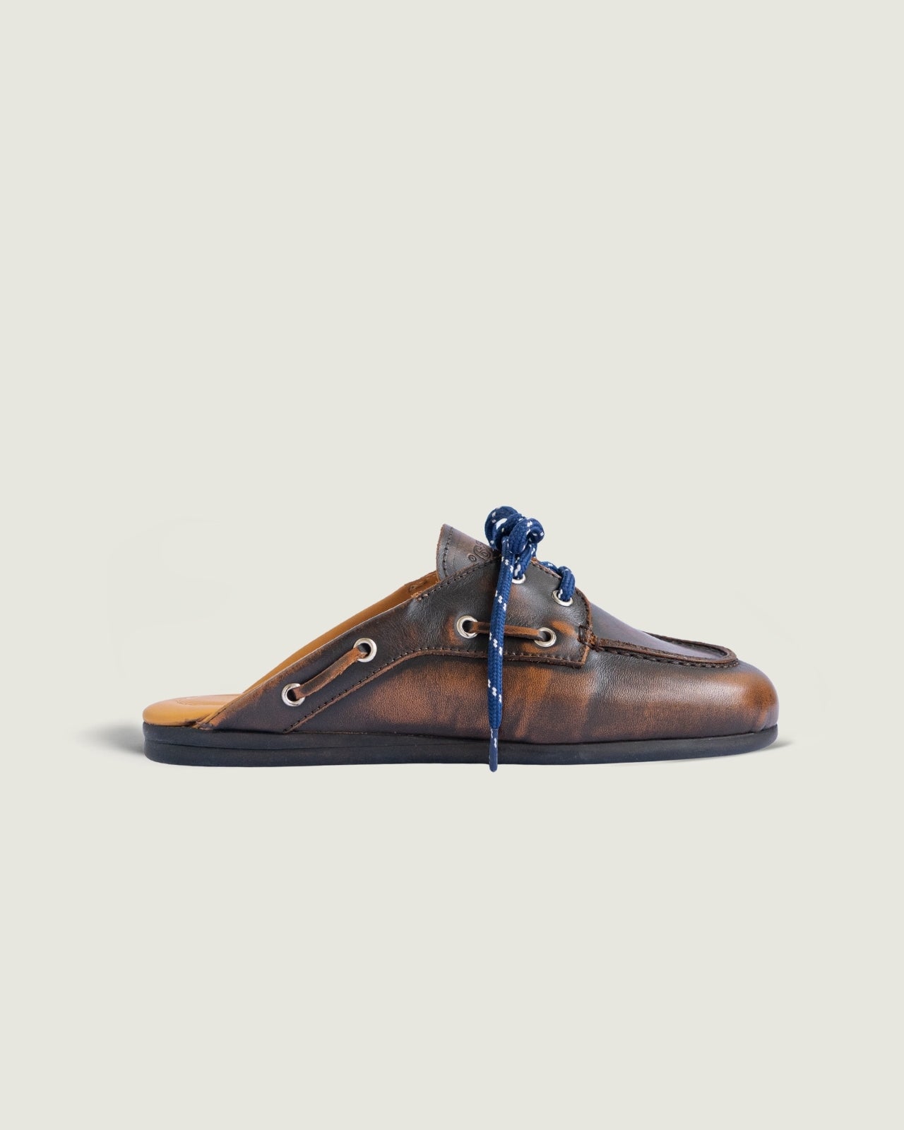 Boat Loafer Mule - Brushed Leather | Coffee