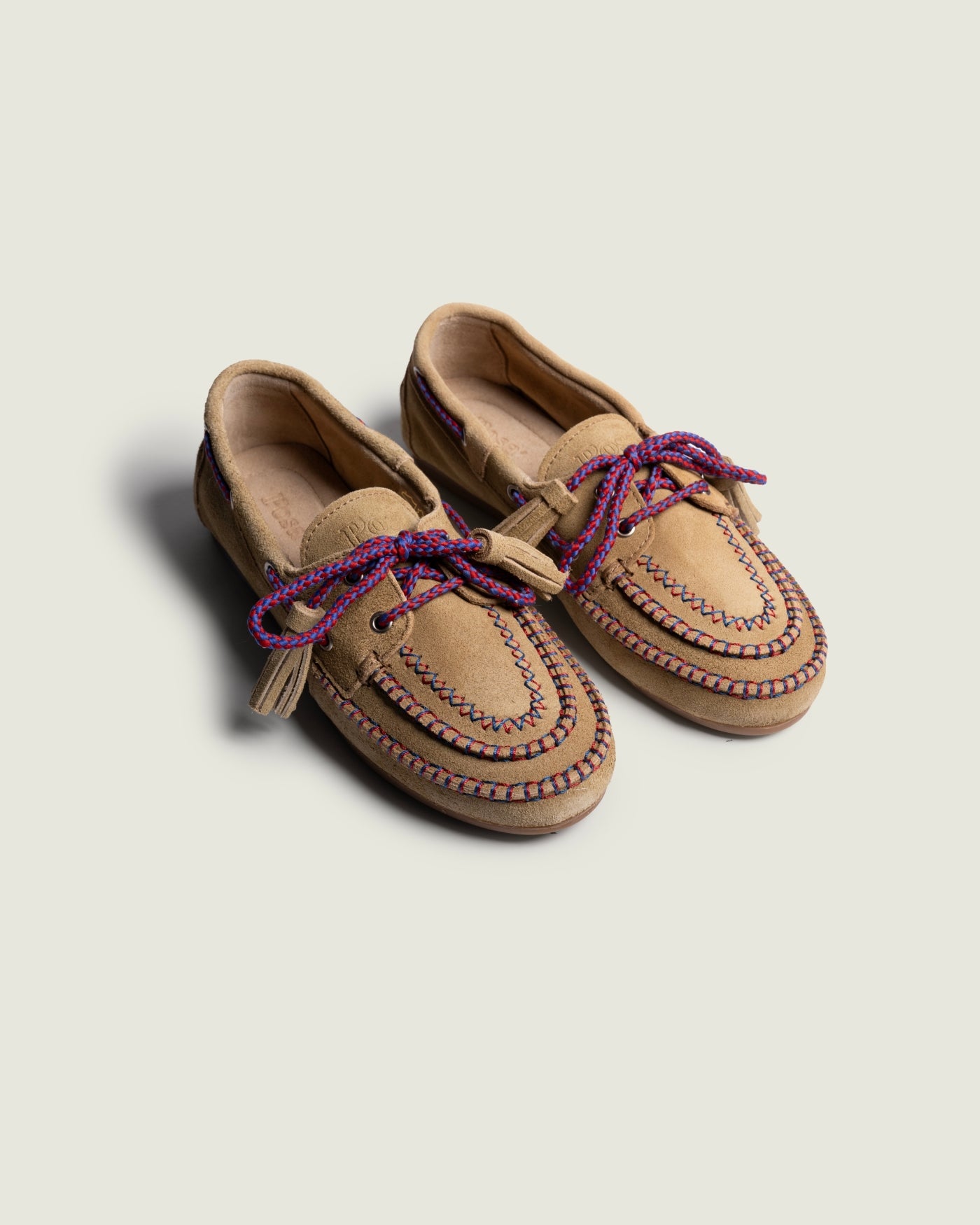 Boat Loafer Fringe - coloured stitch | Tan
