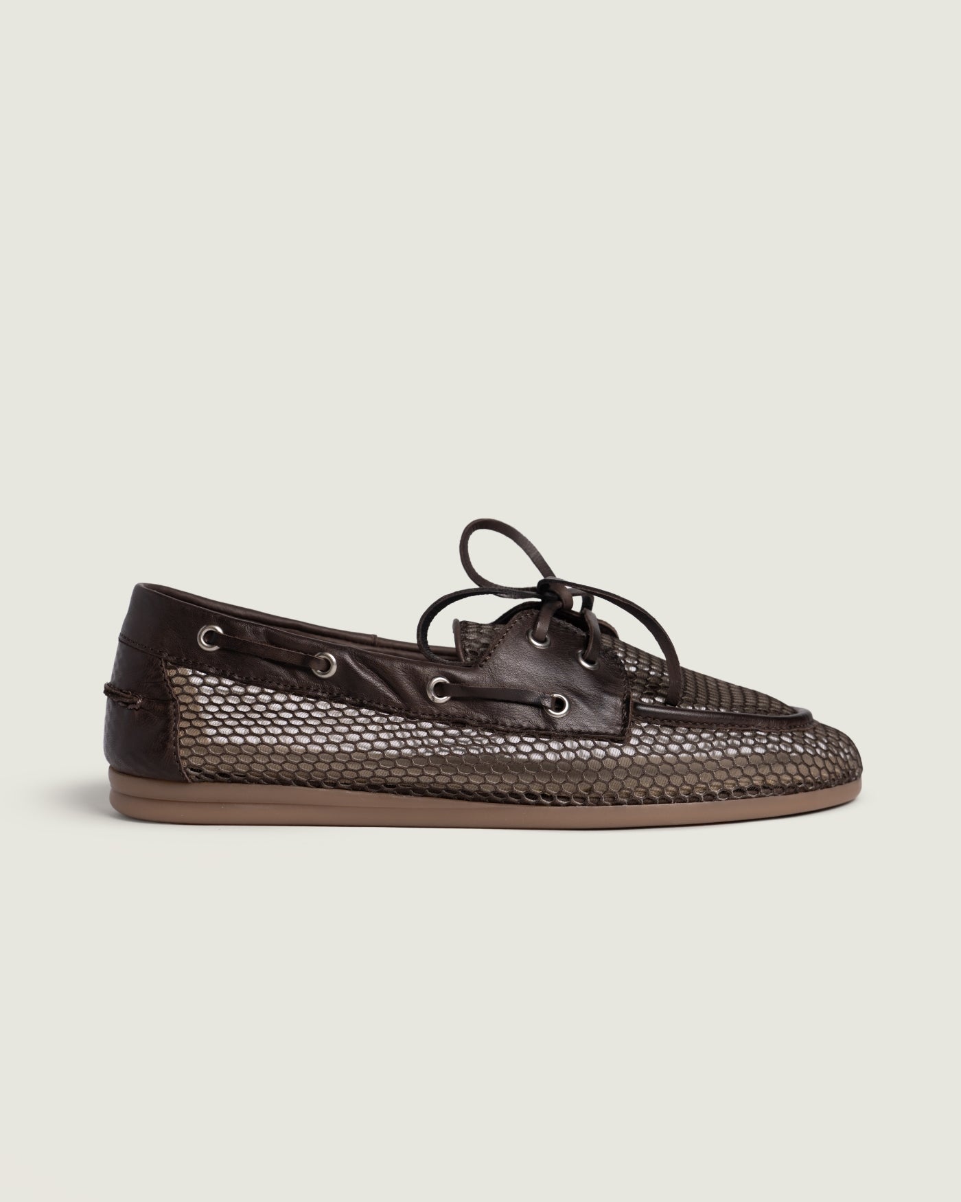 Boat Loafer Mesh - Leather | Dark brown