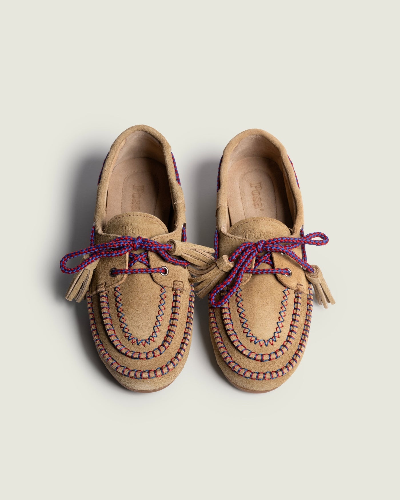 Boat Loafer Fringe - coloured stitch | Tan