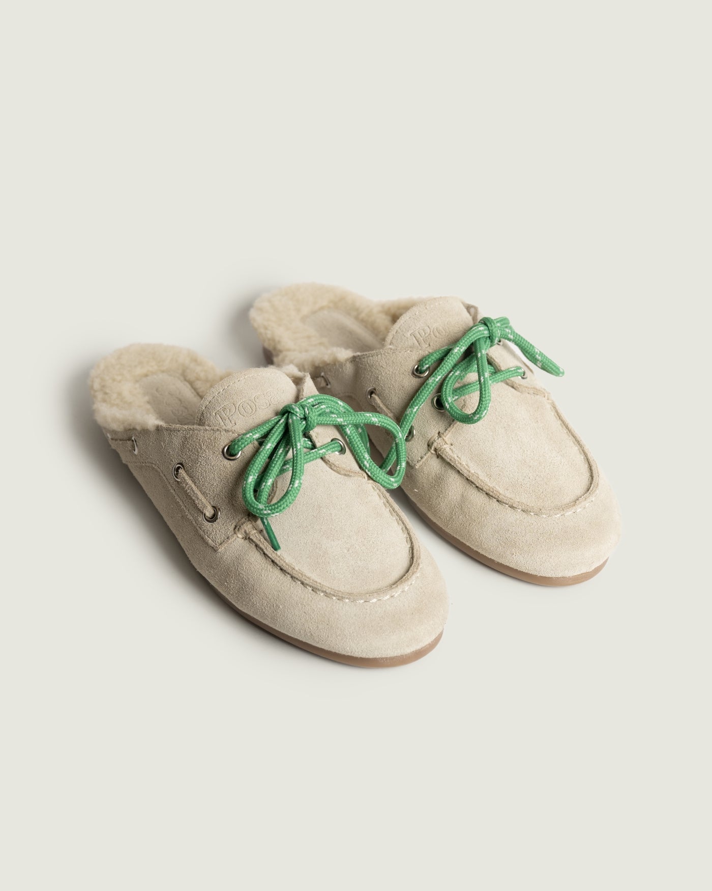 Boat Loafer Mule Fur Brushed - Suede | Light taupe