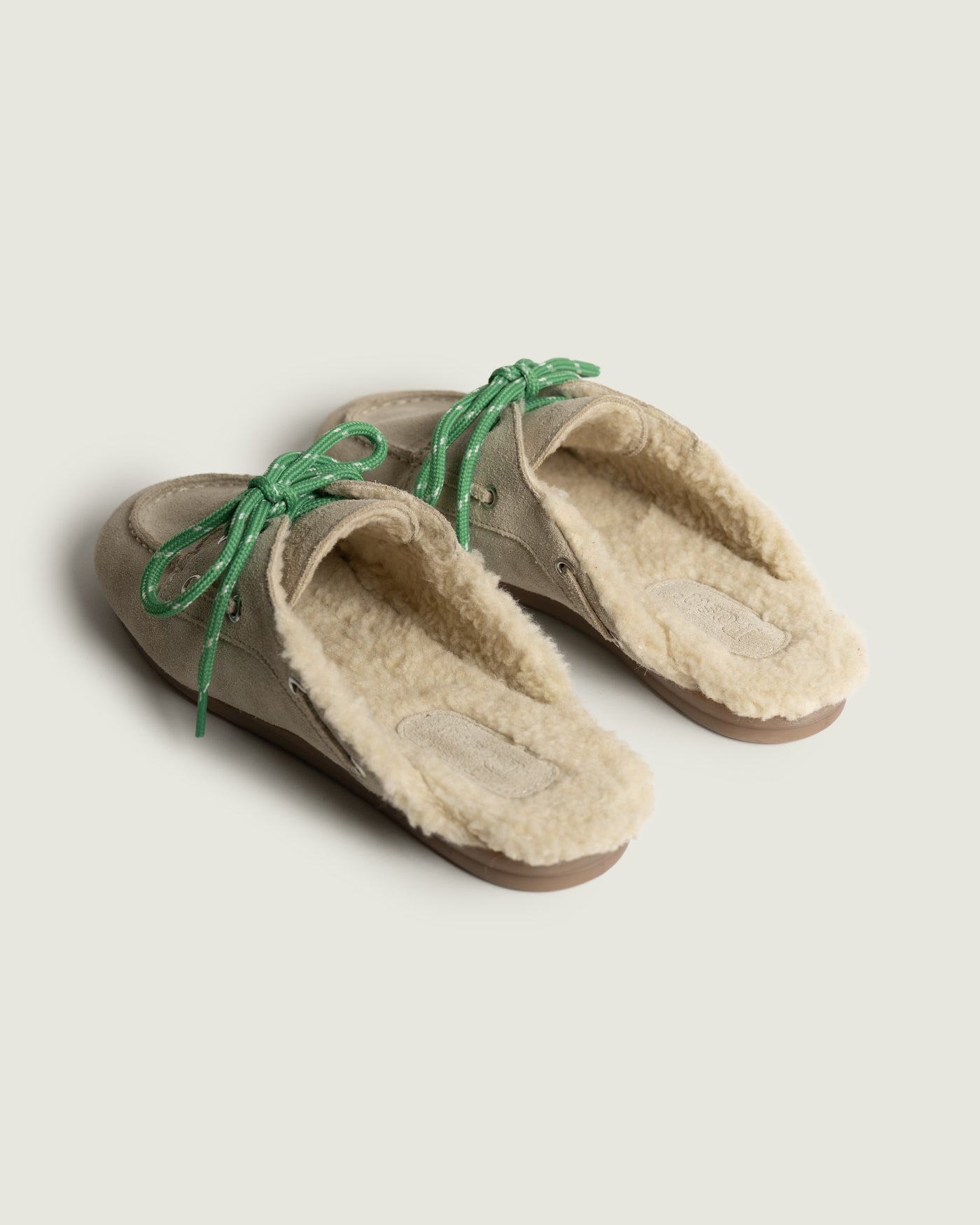 Boat Loafer Mule Fur - Suede | Light taupe