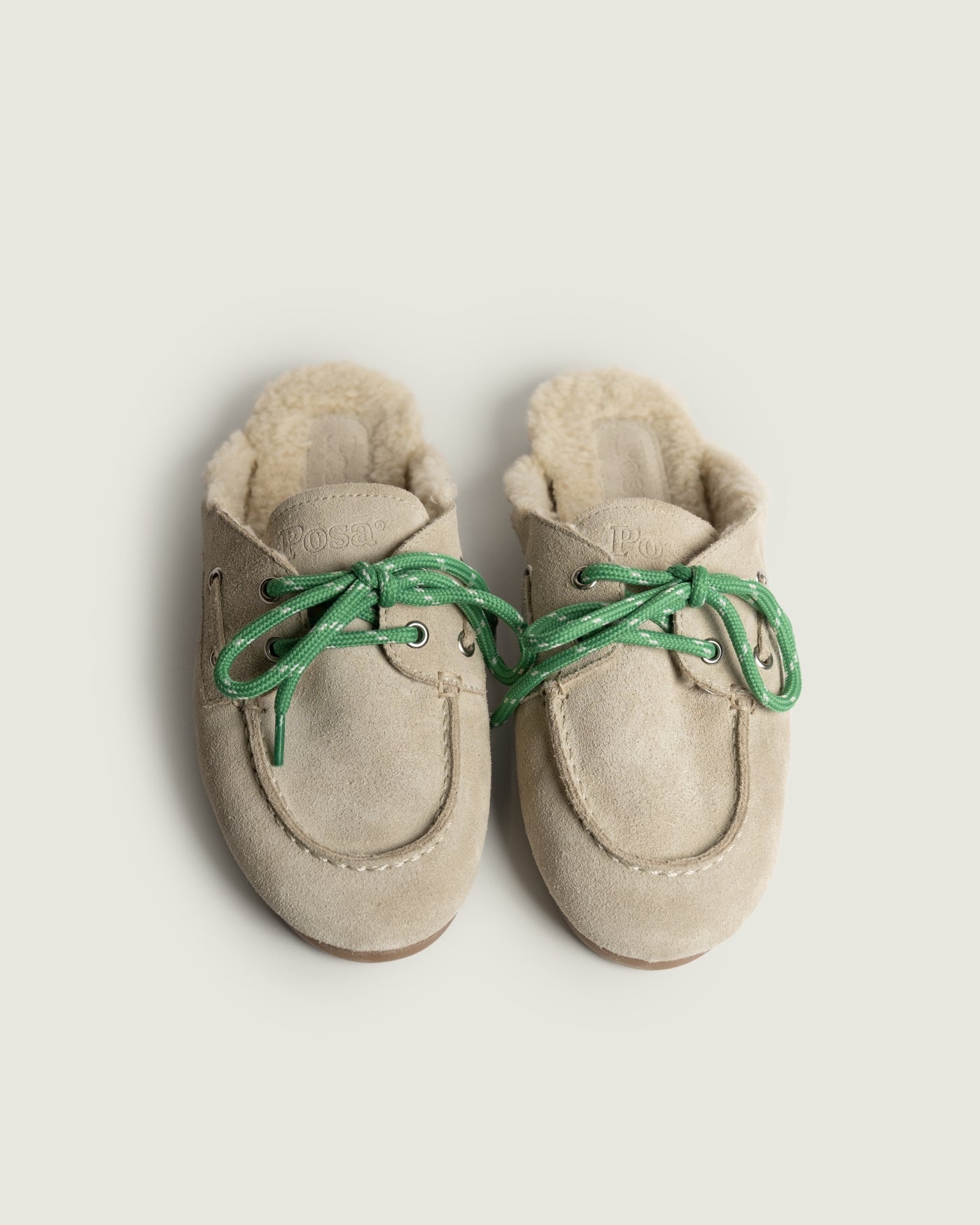 Boat Loafer Mule Fur - Suede | Light taupe