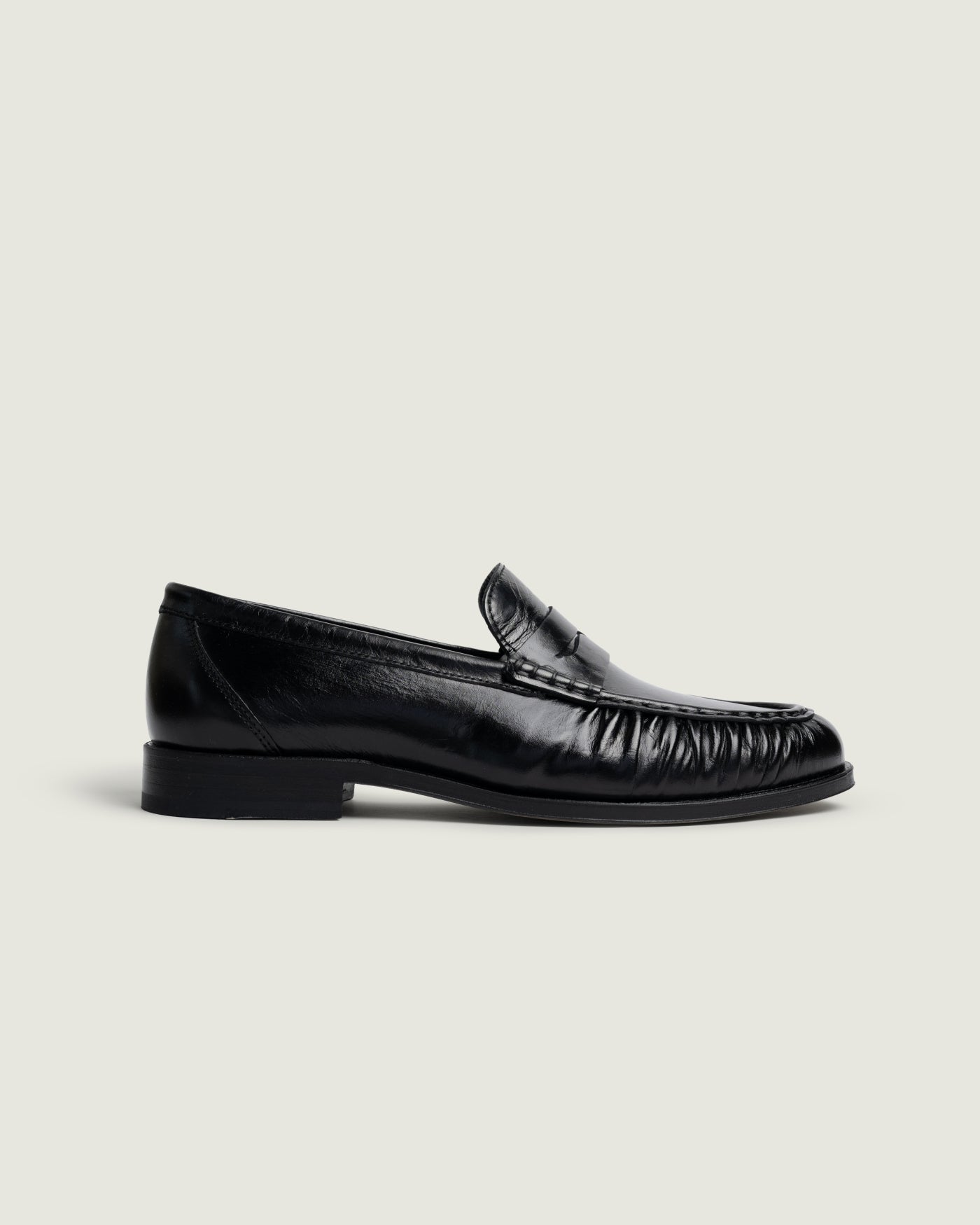 Penny Loafer Wrinkle - Leather | Black