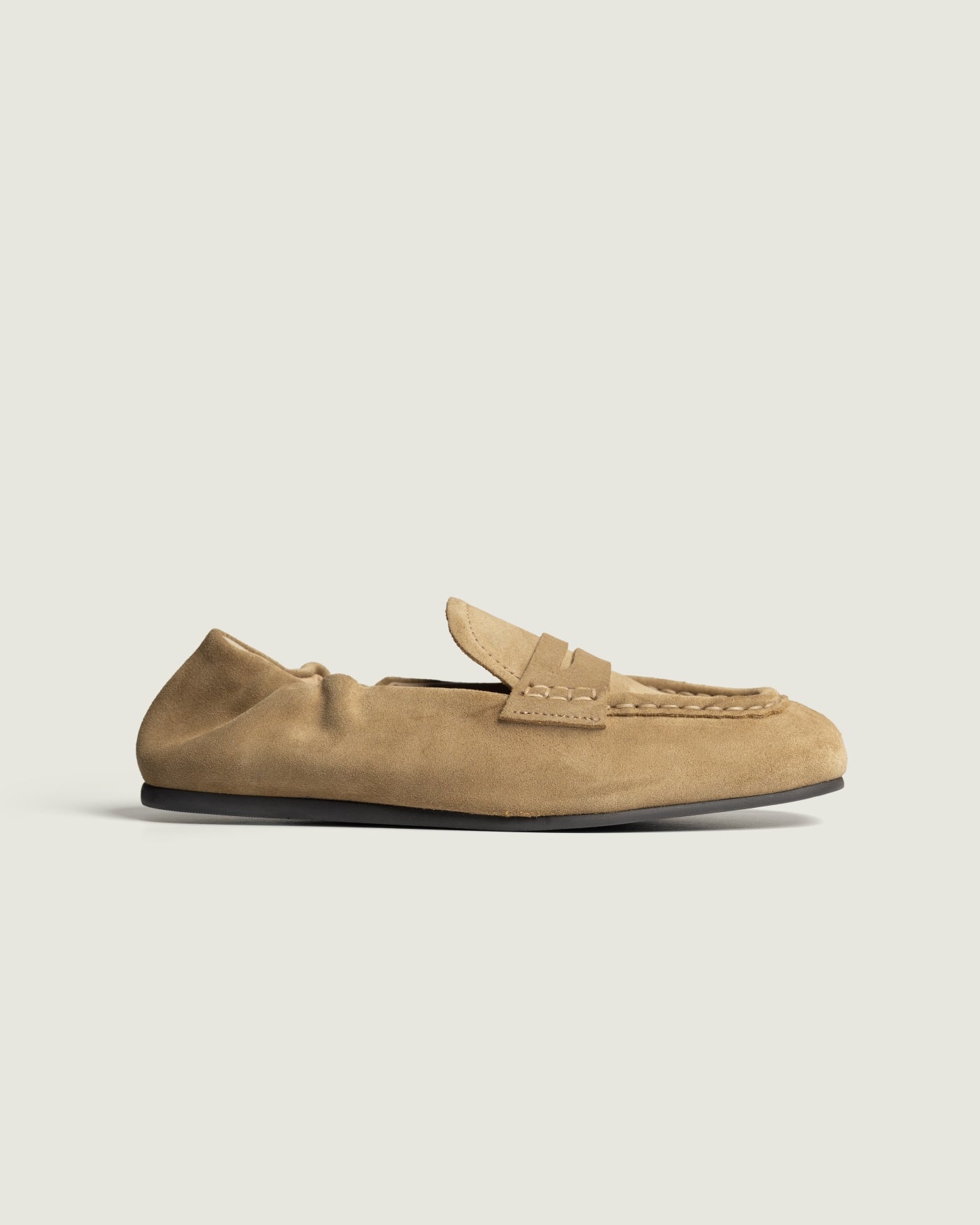 Penny Loafer Square - Suede | Light camel