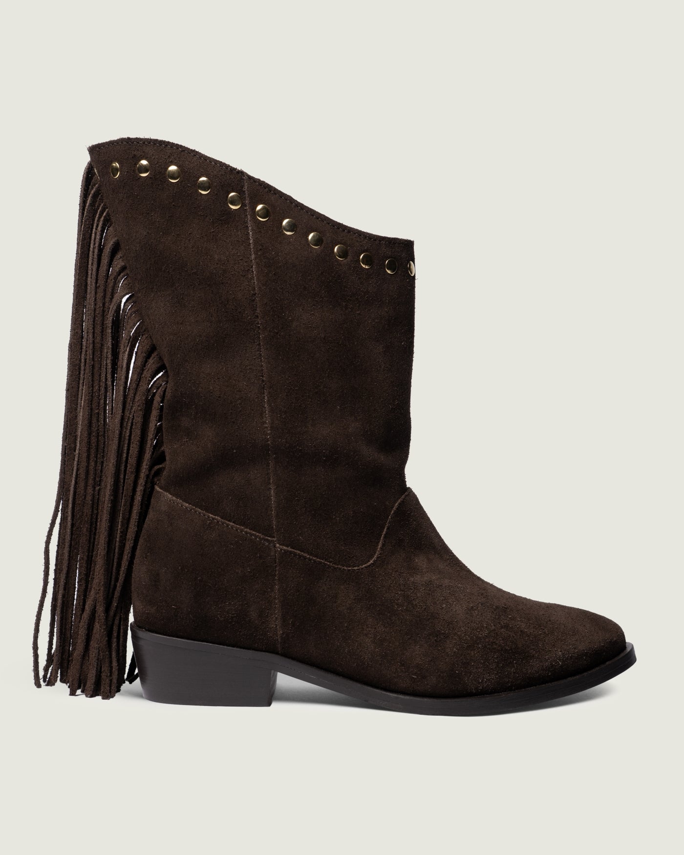 Fringe Boot - Suede | Dark brown