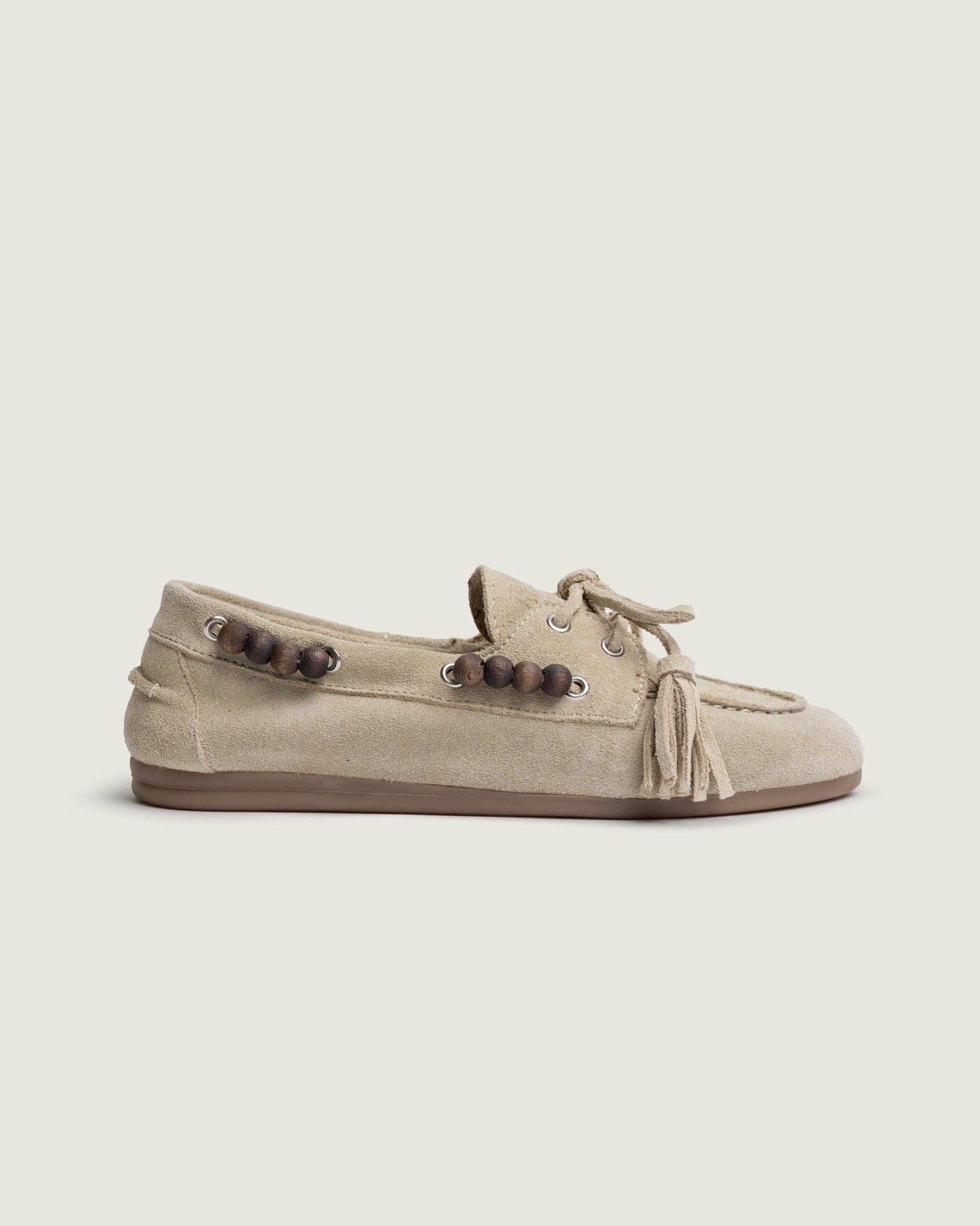 Boat Loafer Brushed Beads | Light taupe