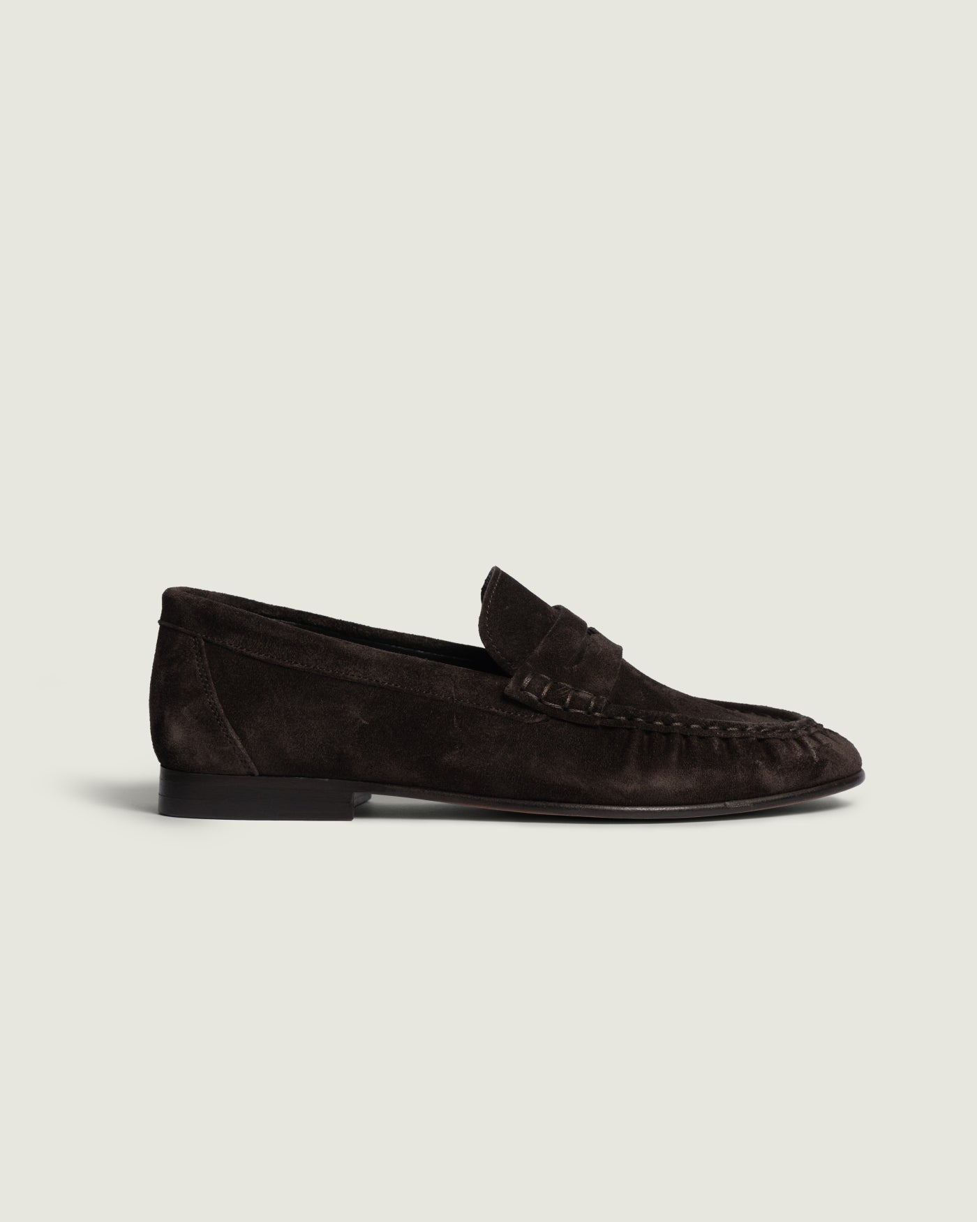 Penny Loafer Wrinkle - Suede | Dark brown