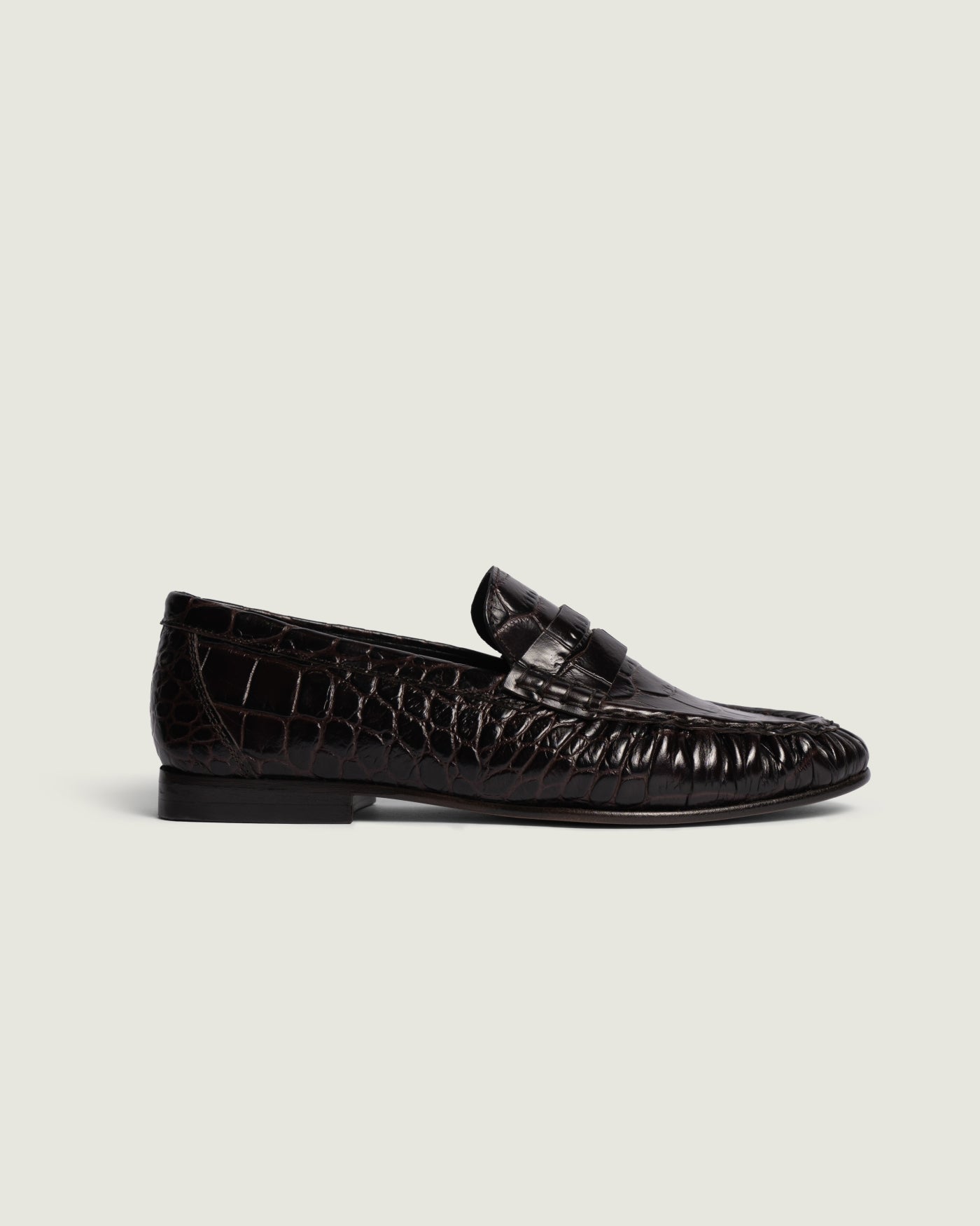 Penny Loafer Wrinkle Croco | Burgundy