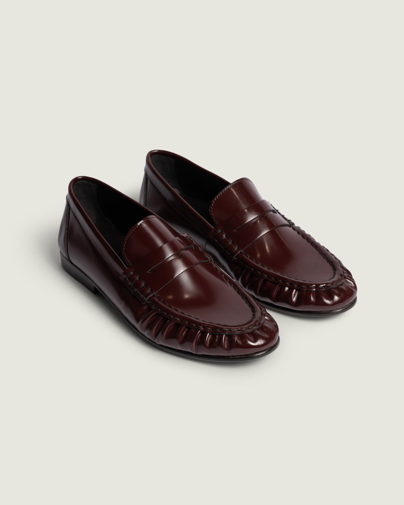 Penny Loafer Wrinkle - Box Leather | Polished burgundy