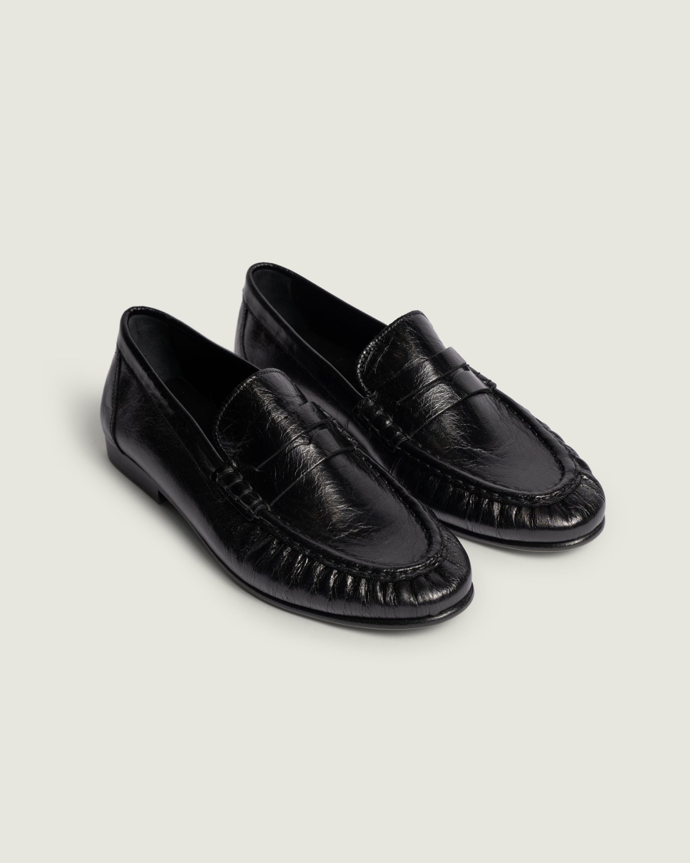 Penny Loafer Wrinkle - Leather | Black