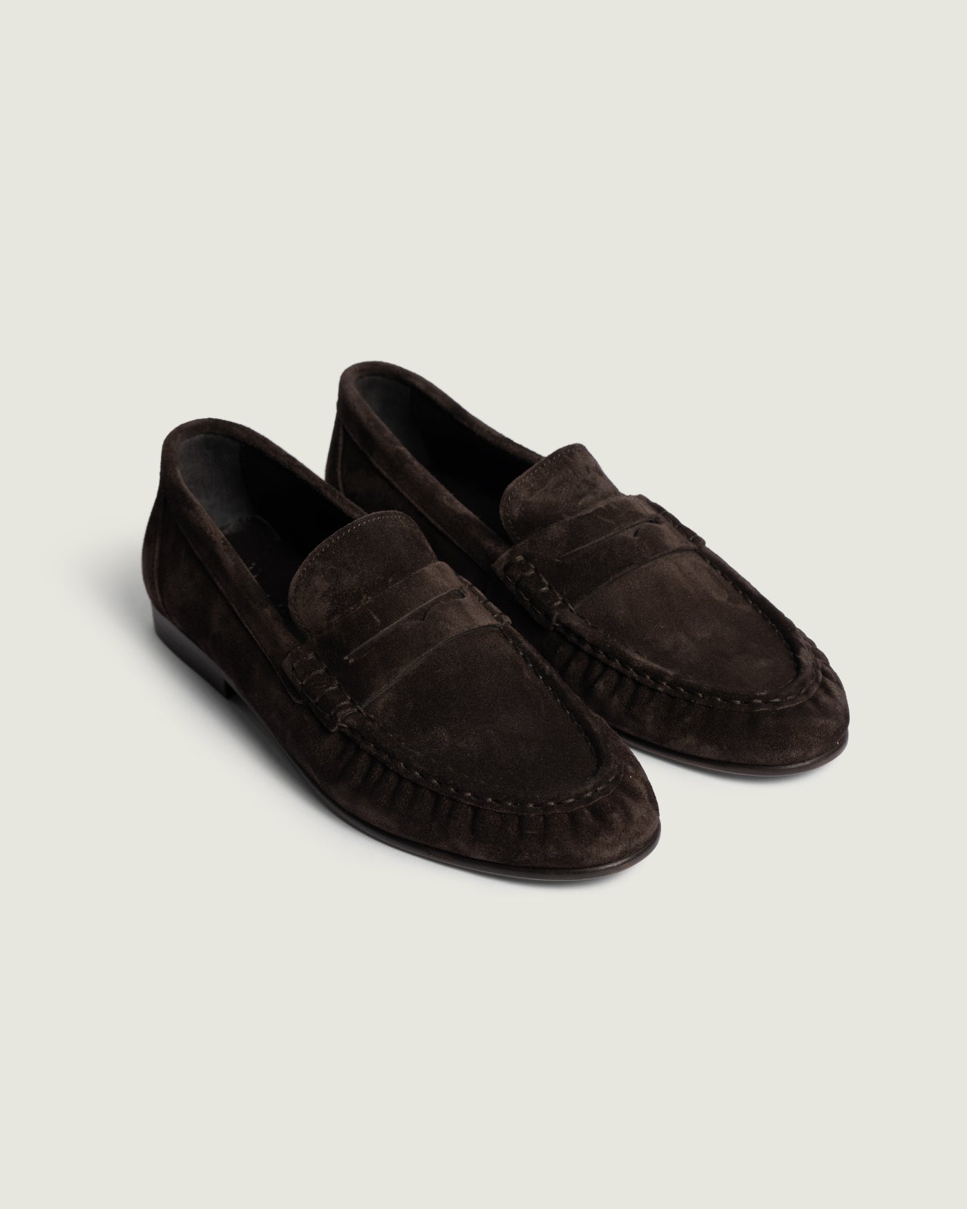 Penny Loafer Wrinkle - Suede | Dark brown