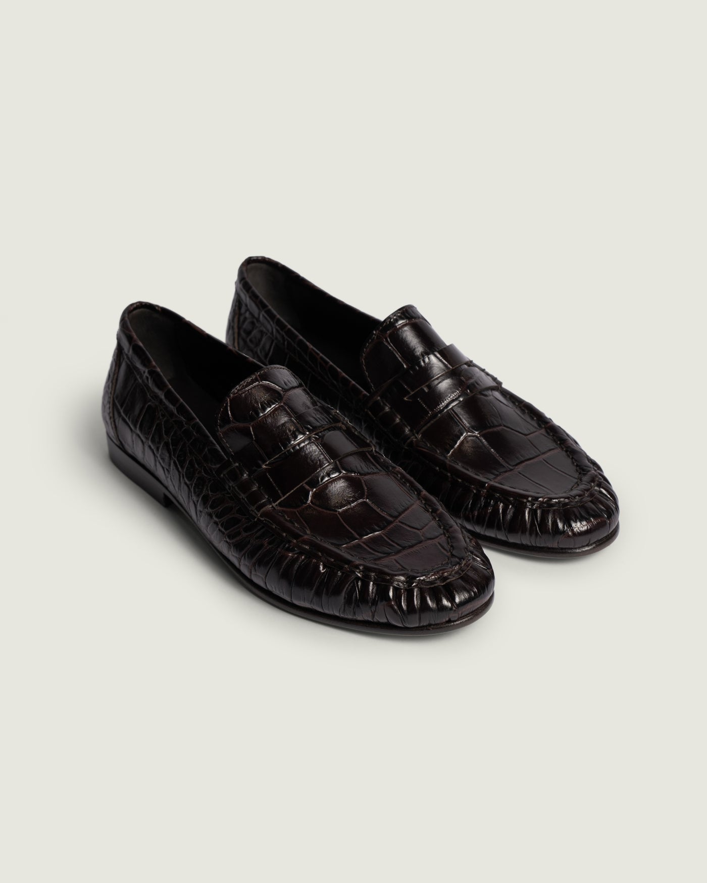 Penny Loafer Wrinkle Croco | Burgundy