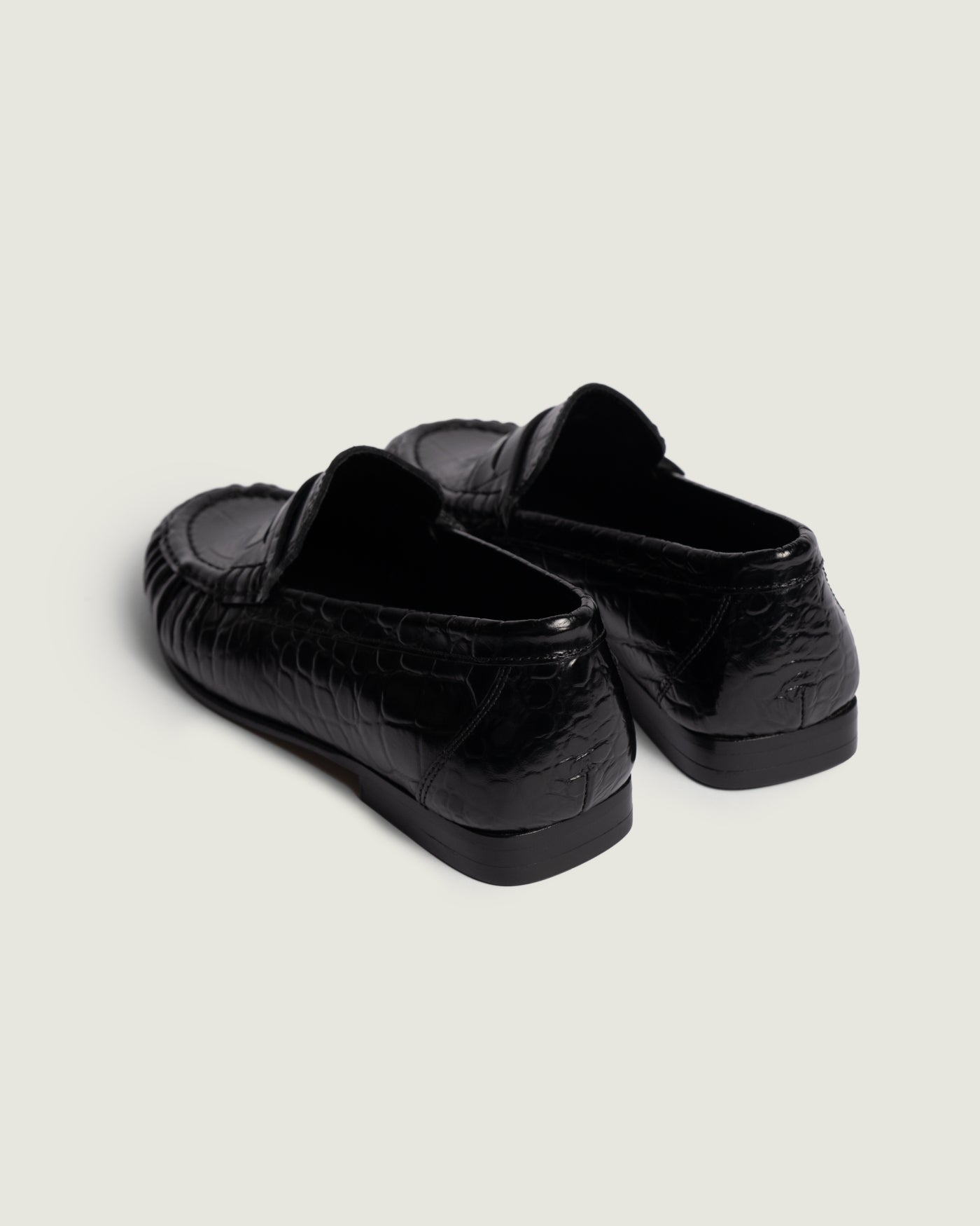 Penny Loafer Wrinkle Croco | Black