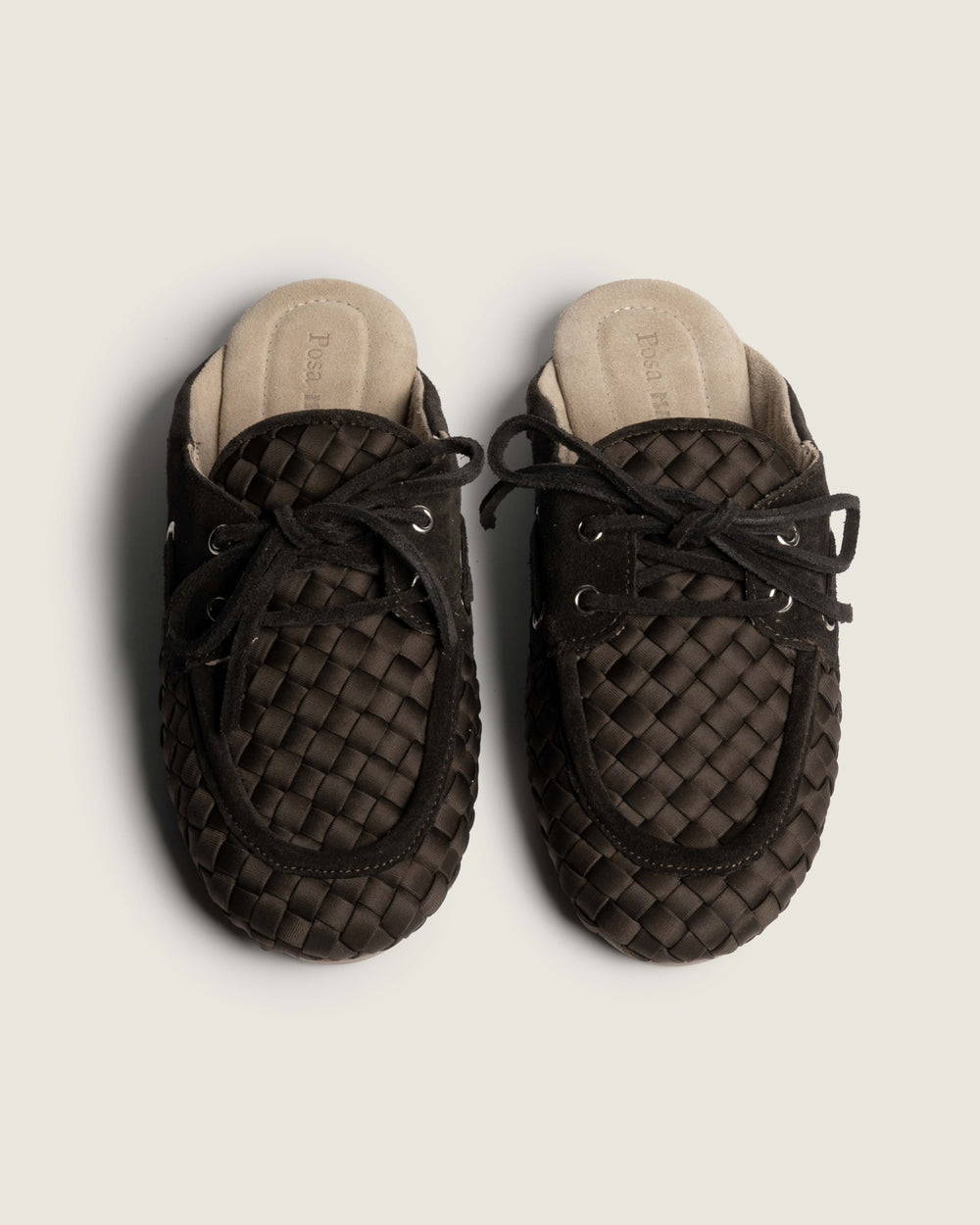 Boat Loafer Mule Woven X Marrea | Dark brown