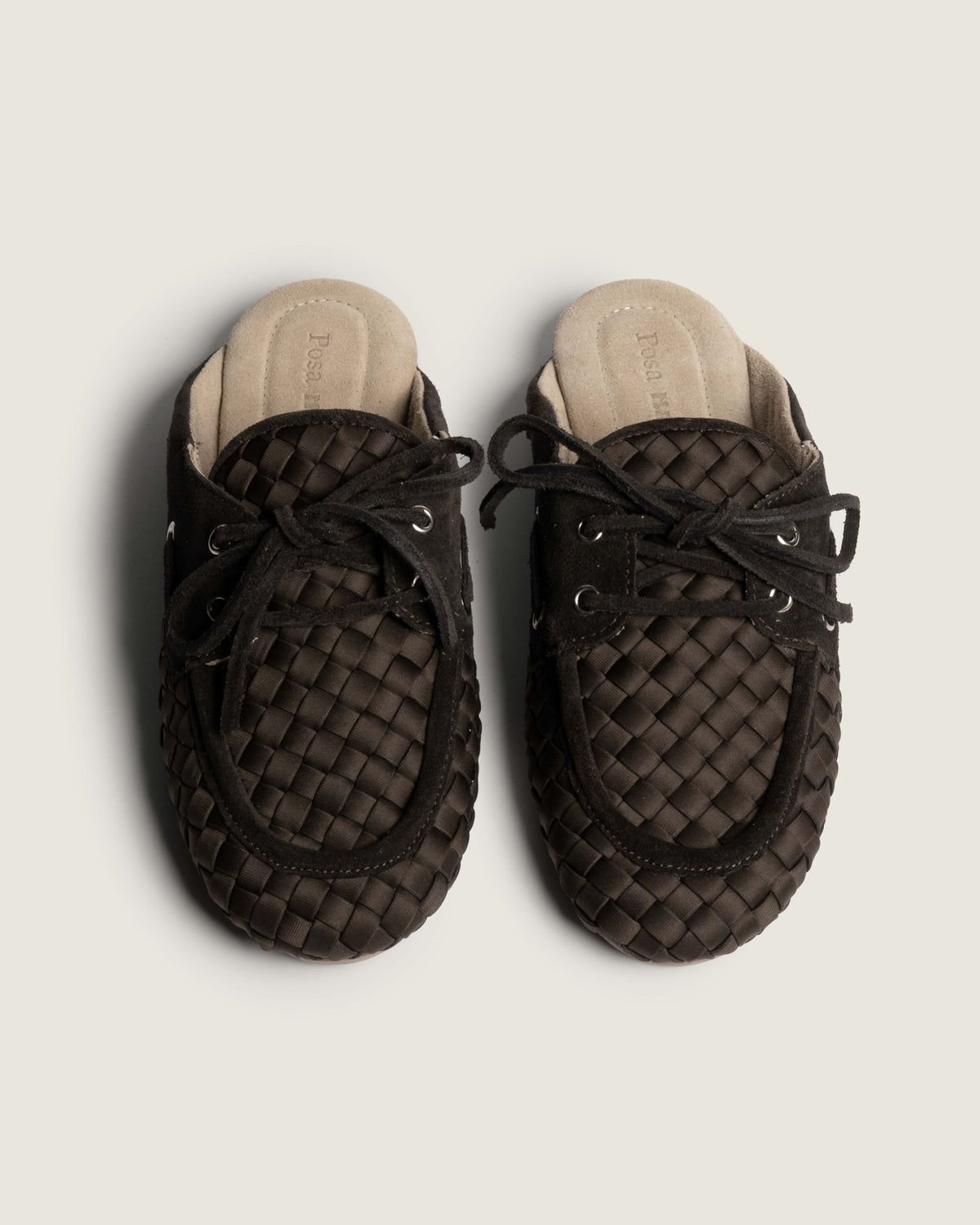 Boat Loafer Mule Woven X Marrea | Dark brown
