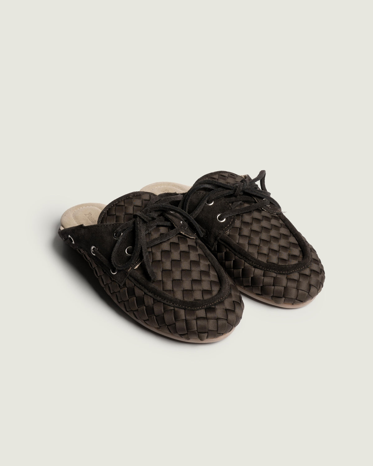 Boat Loafer Mule Woven X Marrea | Dark brown