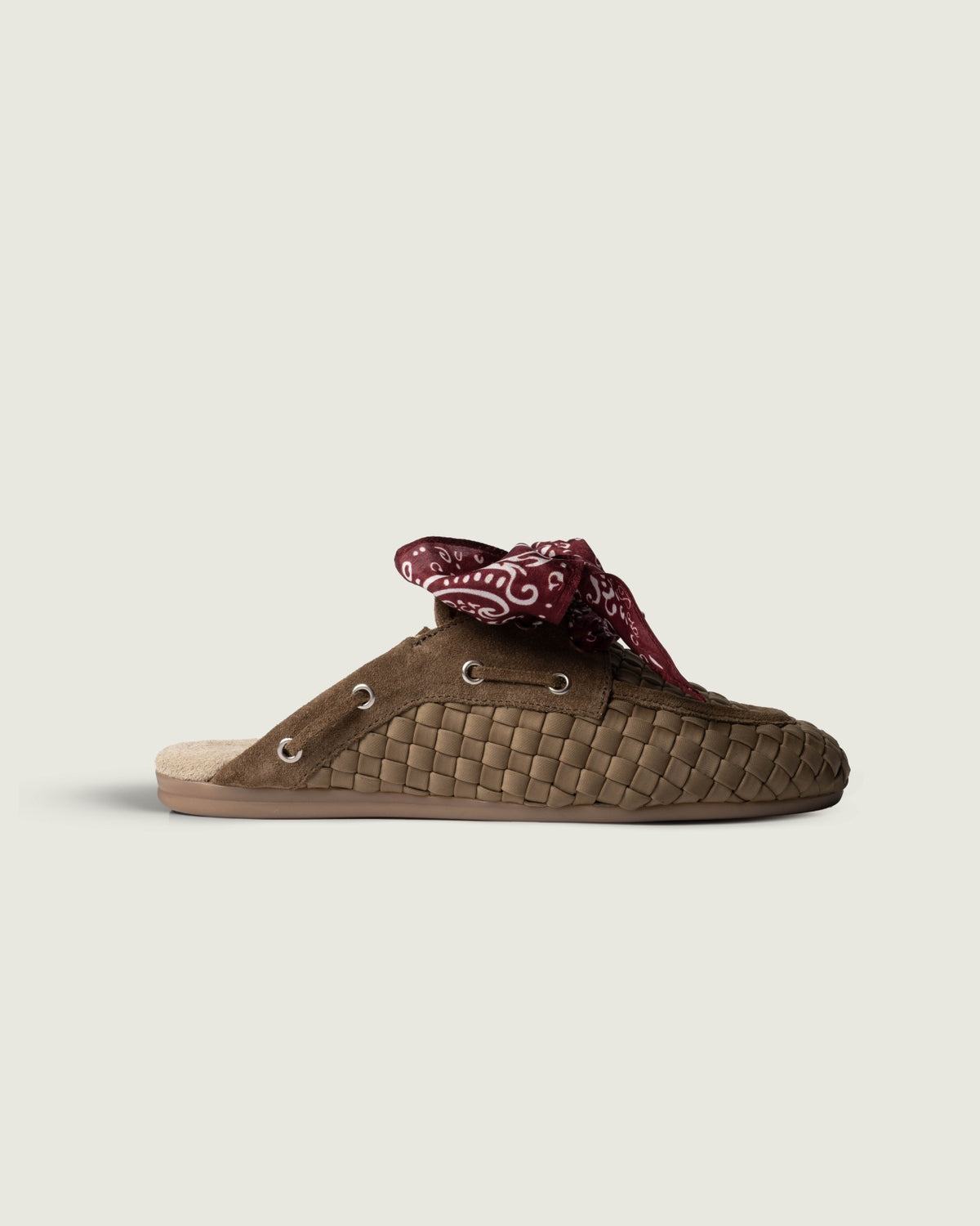 Boat Loafer Mule Woven X Marrea | Camel