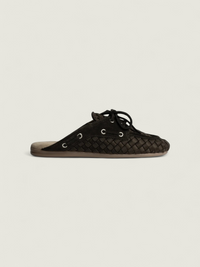 Boat Loafer Mule Woven X Marrea | Dark brown