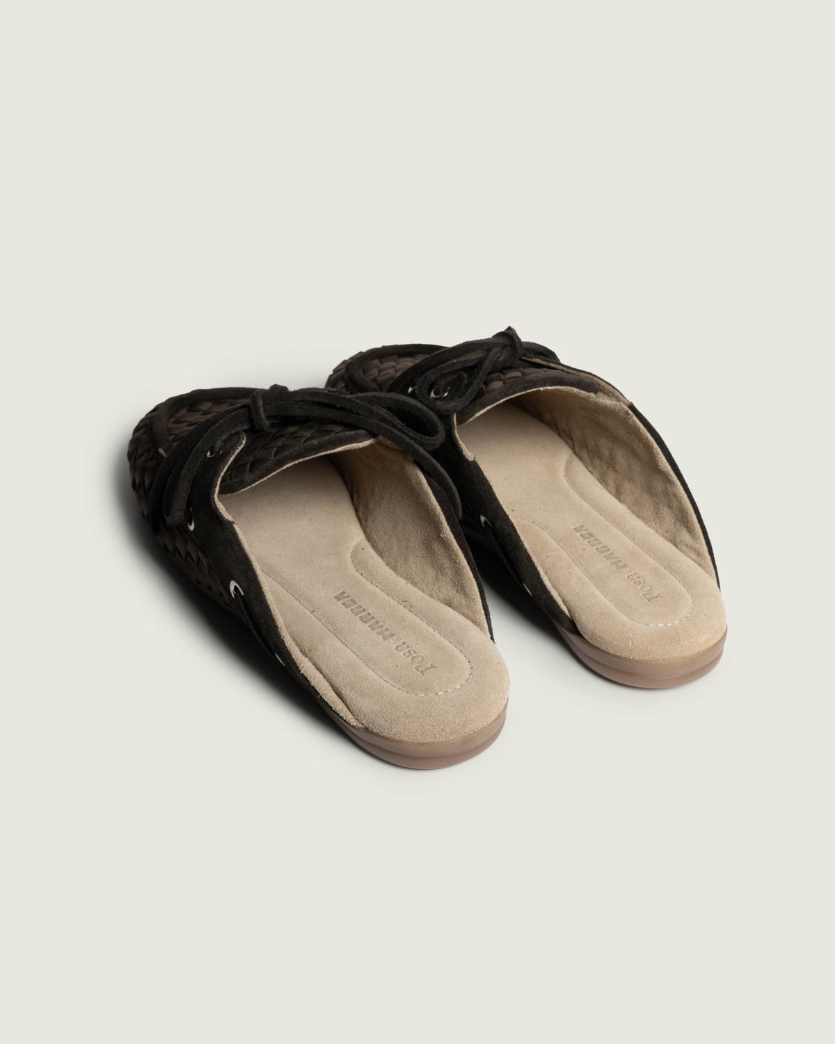 Boat Loafer Mule Woven X Marrea | Dark brown