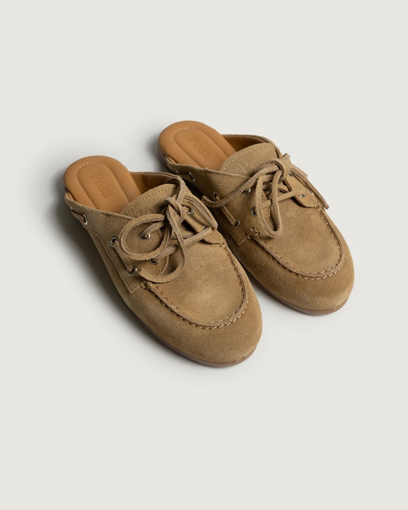 Boat Loafer Mule - Brushed Suede | Camel