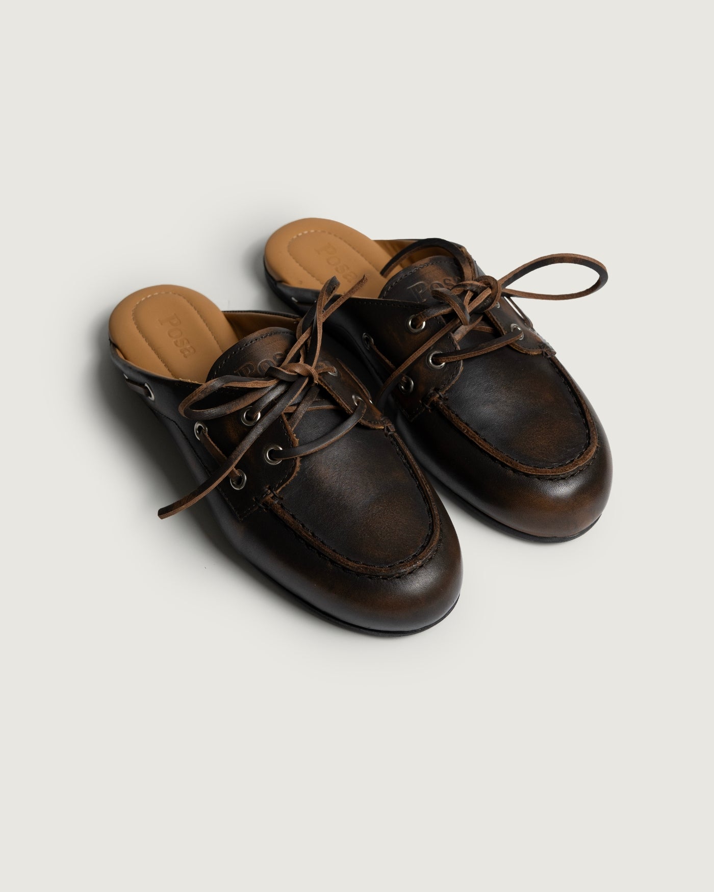 Boat Loafer Mule - Brushed Leather | Coffee