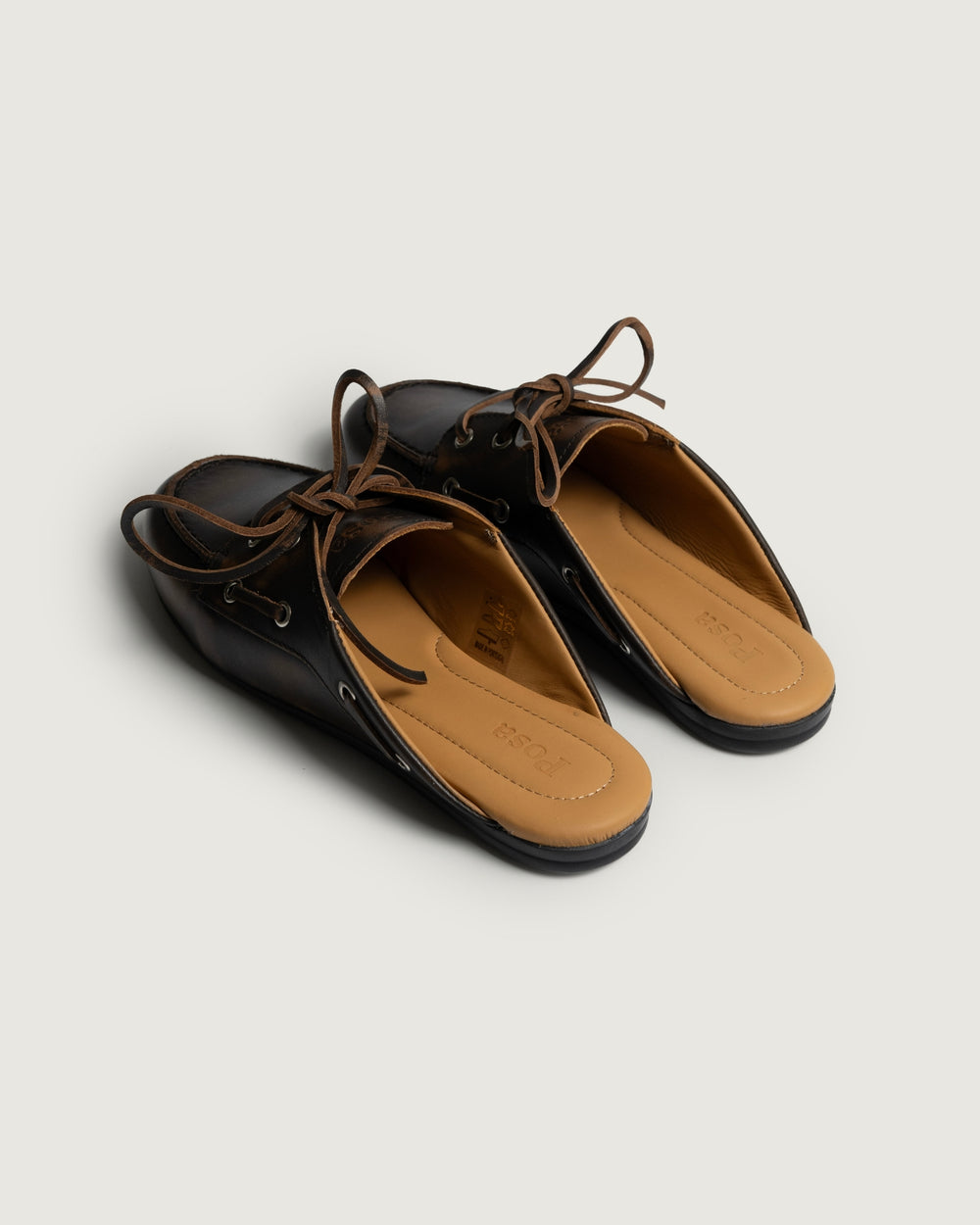 Boat Loafer Mule - Brushed Leather | Coffee