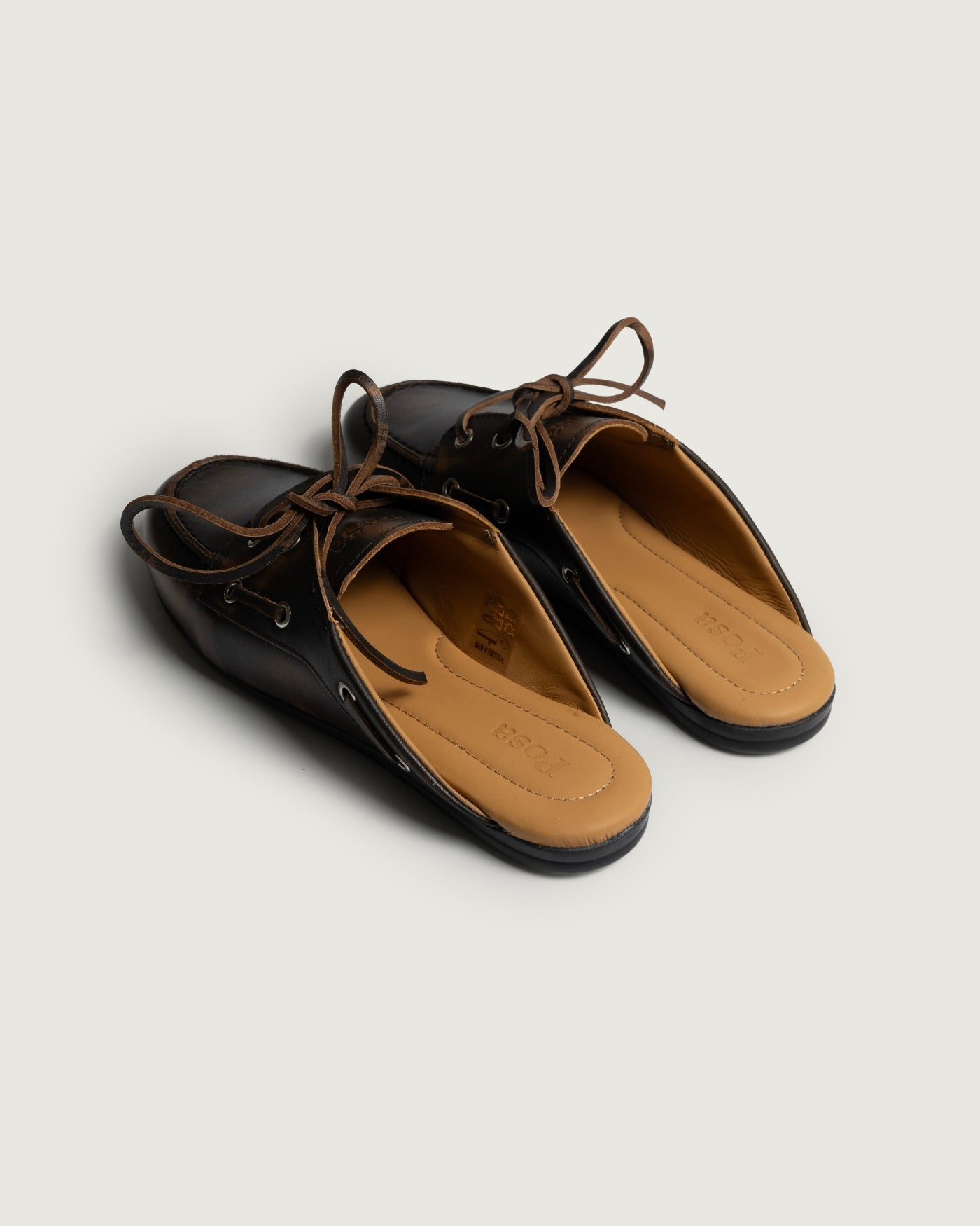 Boat Loafer Mule - Brushed Leather | Coffee