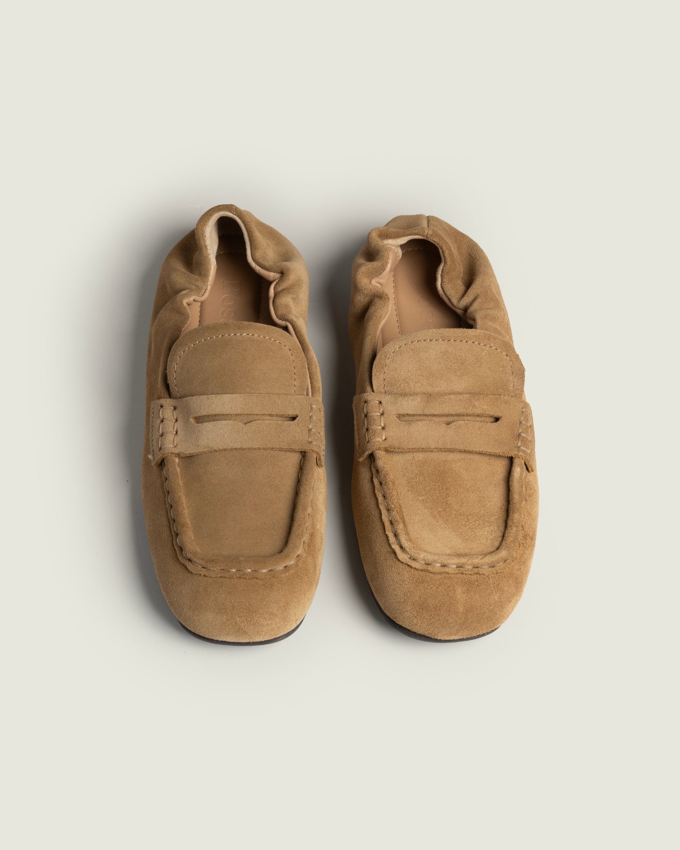Penny Loafer Square - Suede | Light camel