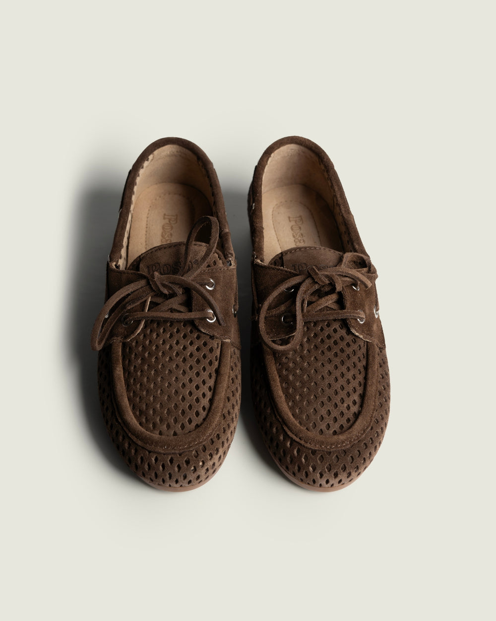 Boat Loafer Perforated - Suede | Dark brown