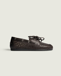 Boat Loafer Perforated - Leather | Dark brown