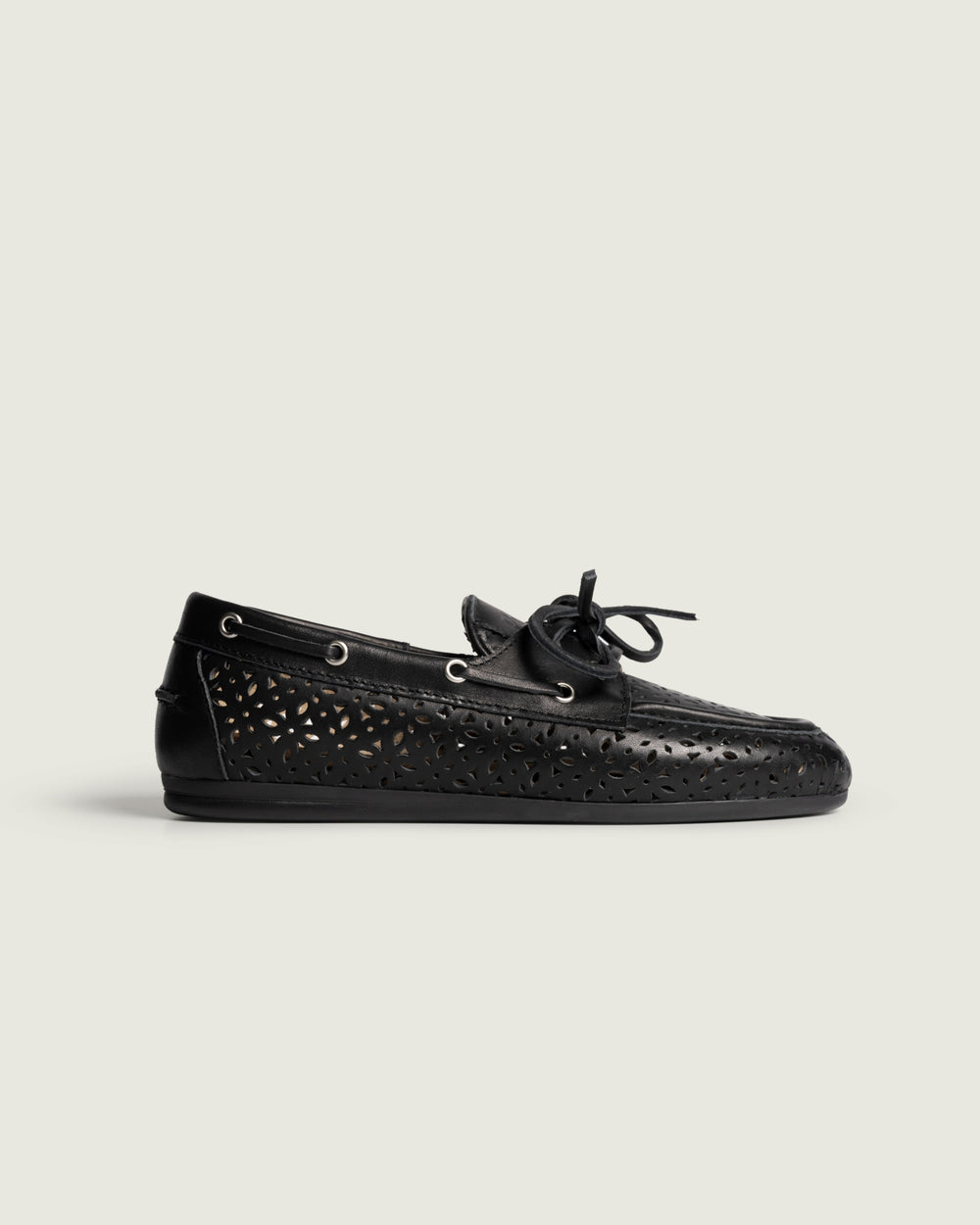 Boat Loafer Perforated - Leather | Black