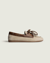 Boat Loafer Brushed - Suede/ Leather | Brown / Light Taupe