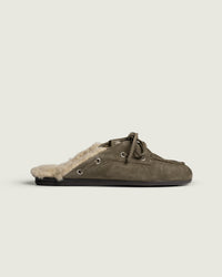 Boat Loafer Mule Fur Brushed - Suede | Khaki