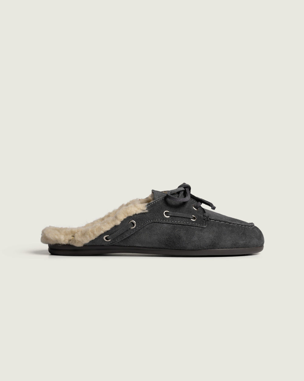 Boat Loafer Mule Fur Brushed - Suede | Cloudy blue