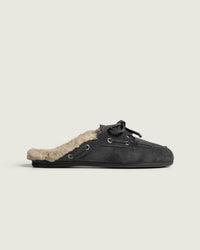Boat Loafer Mule Fur Brushed - Suede | Cloudy blue