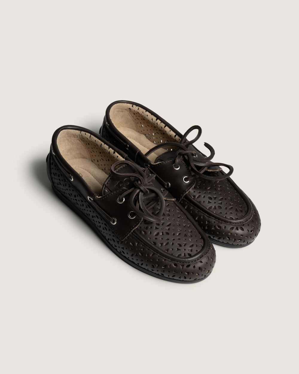 Boat Loafer Perforated - Leather | Dark brown