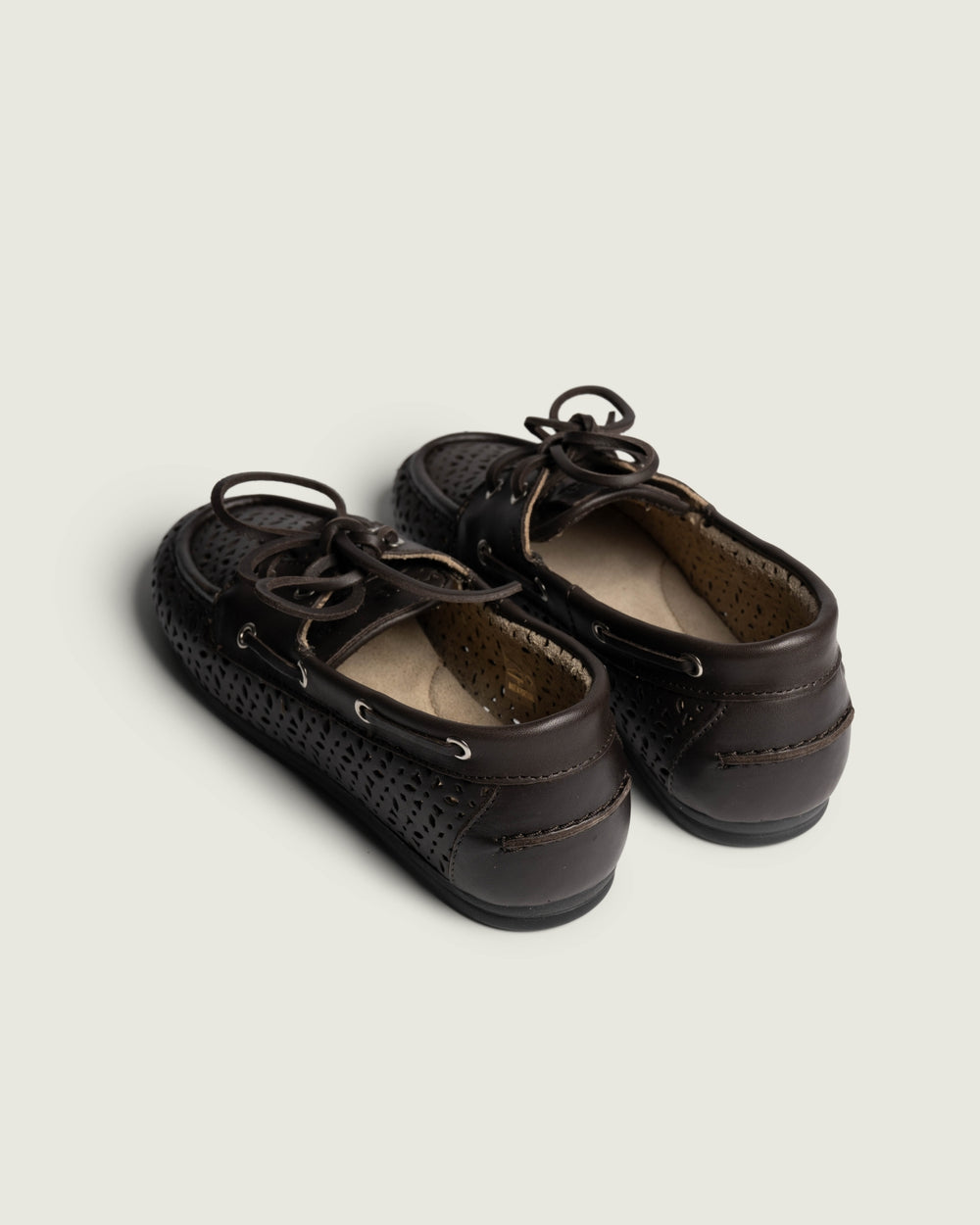 Boat Loafer Perforated - Leather | Dark brown