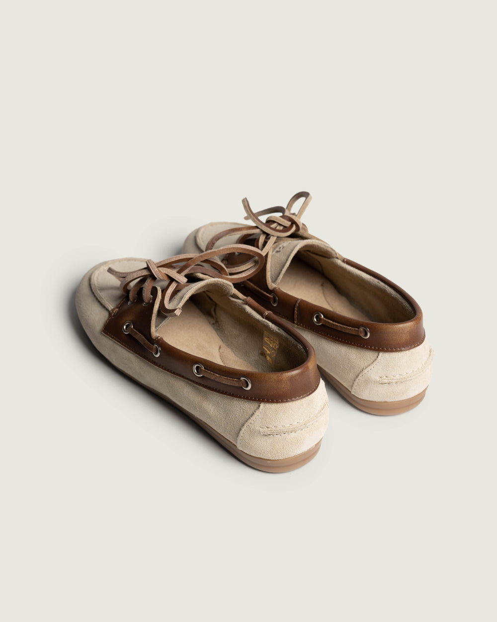 Boat Loafer Brushed - Suede/ Leather | Brown / Light Taupe