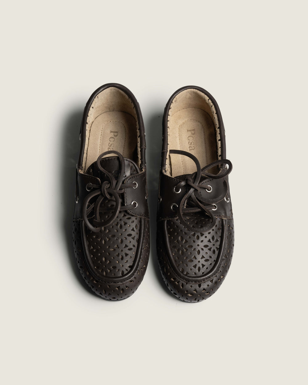 Boat Loafer Perforated - Leather | Dark brown