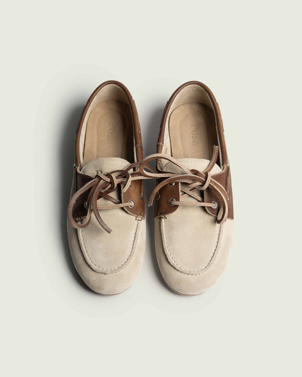 Boat Loafer Brushed - Suede/ Leather | Brown / Light Taupe
