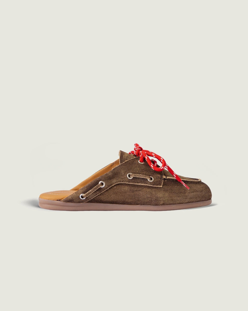 Boat Loafer Mule - Brushed Suede | Dark brown