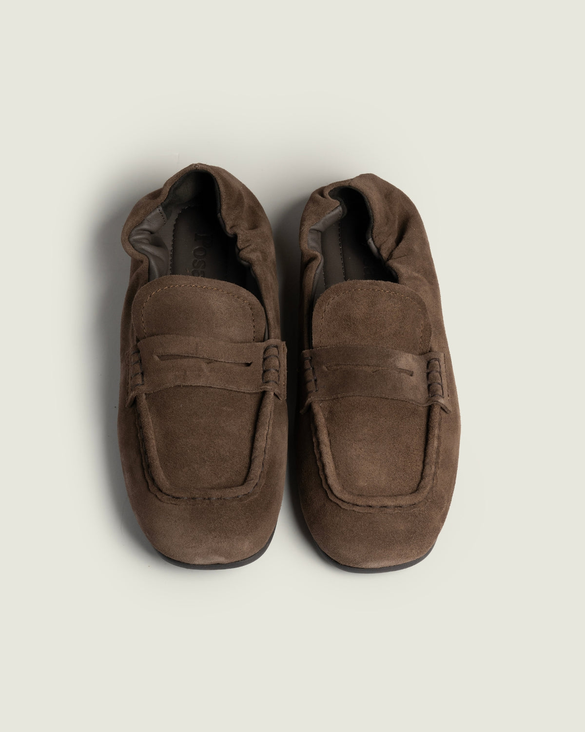 Penny Loafer Square - Suede | Dark brown