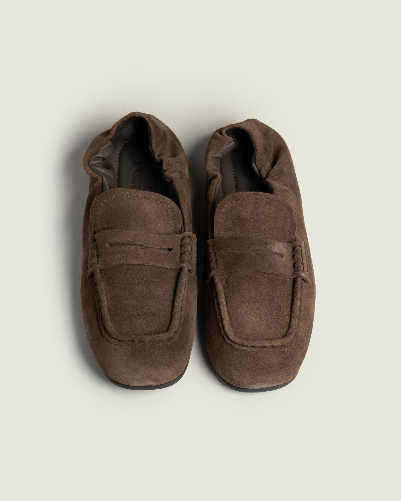 Penny Loafer Square - Suede | Dark brown
