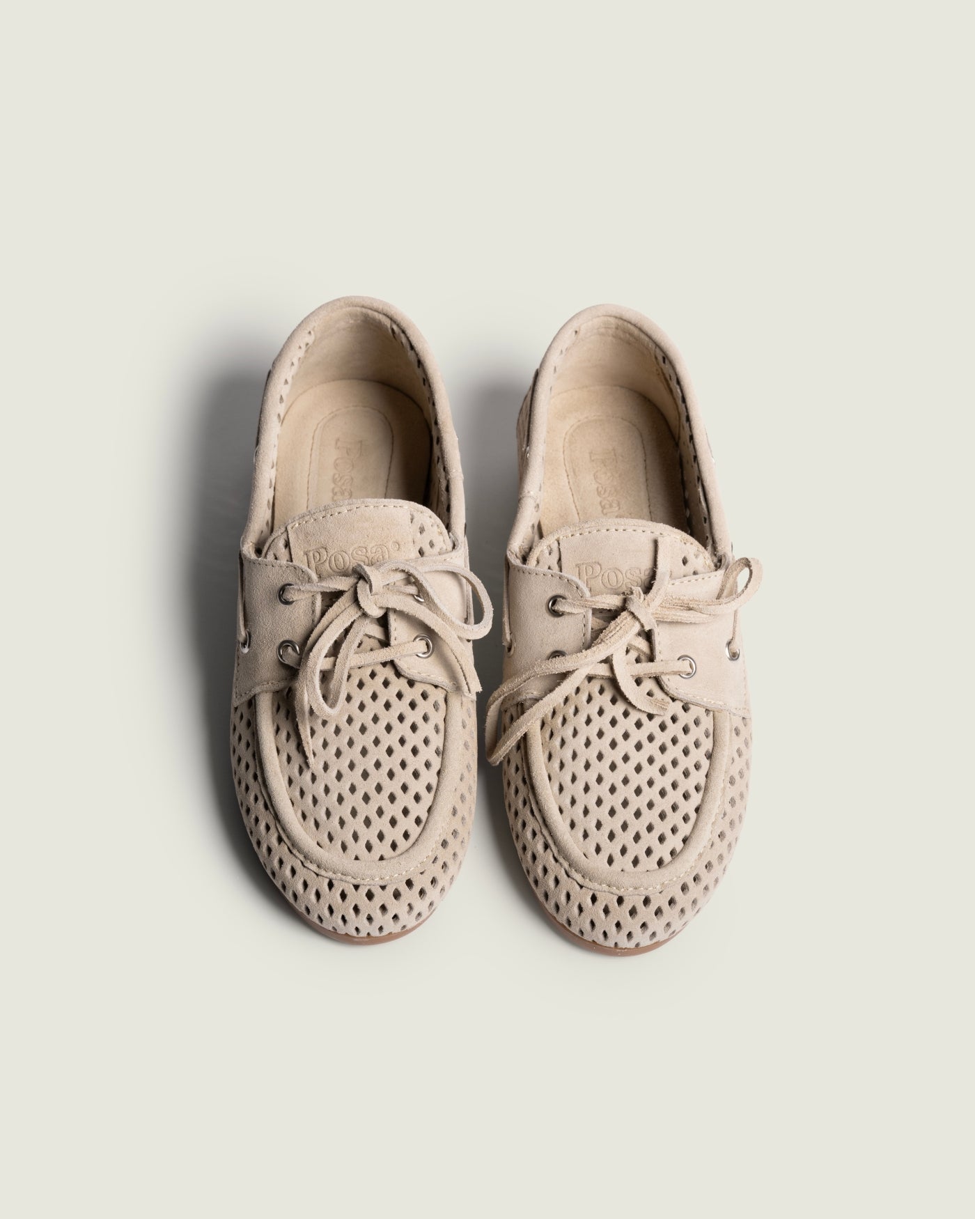 Boat Loafer Perforated - Suede | Light taupe