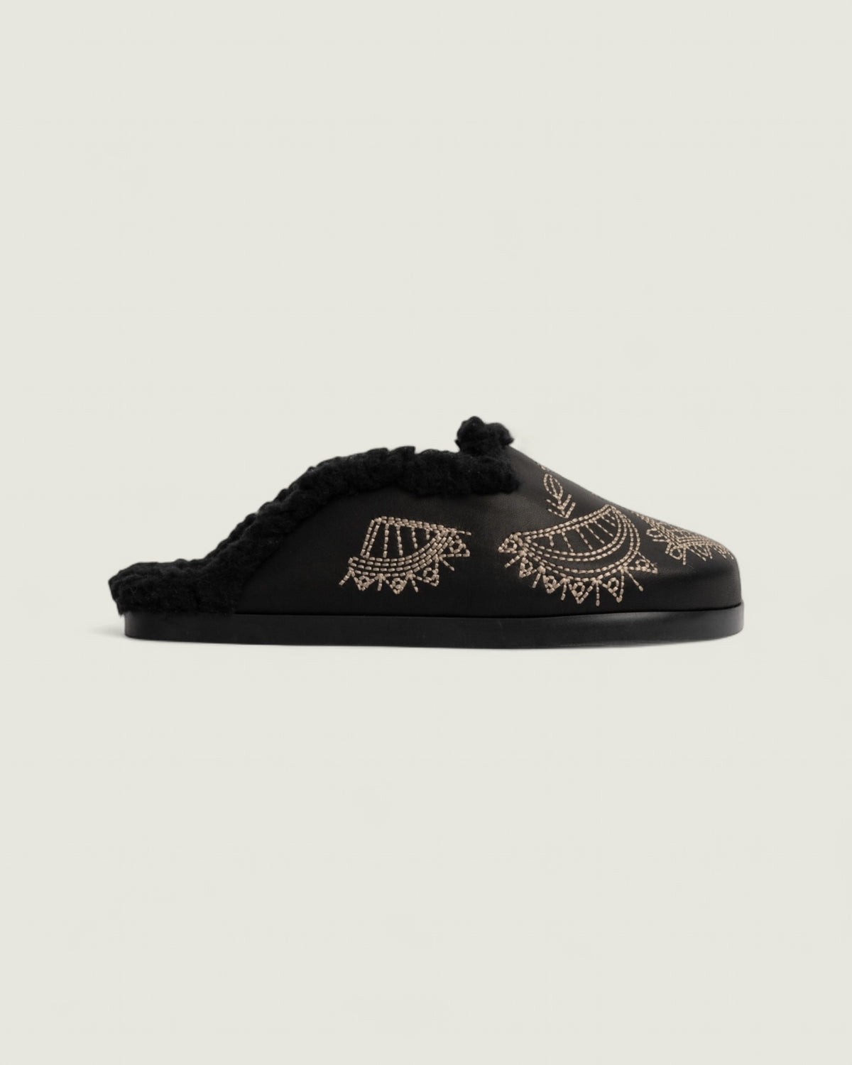 Mule Bohemian - Leather/Fur | Black