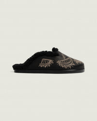 Mule Bohemian - Leather/Fur | Black