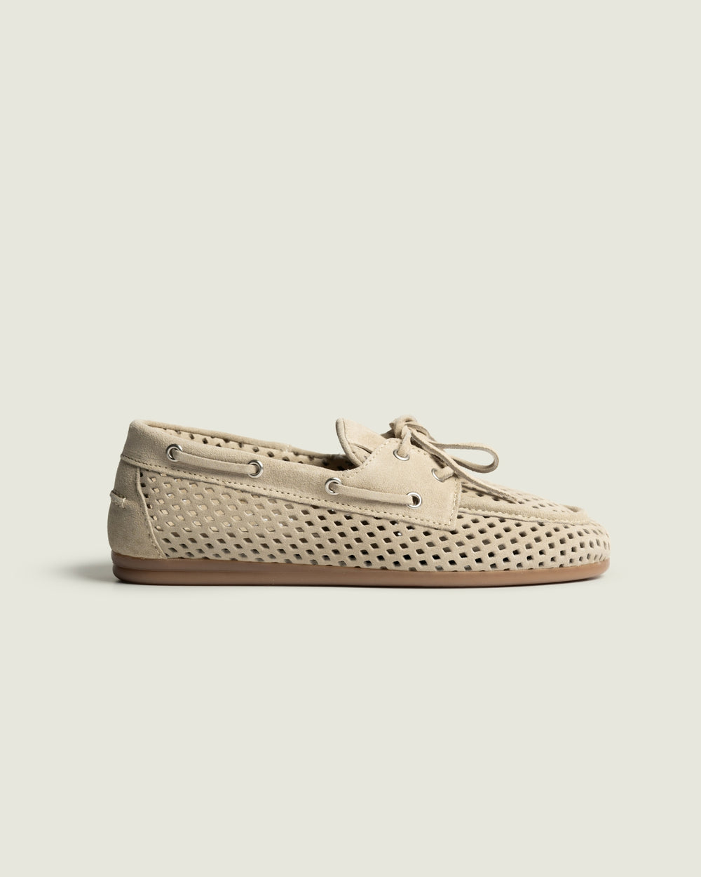 Boat Loafer Perforated - Suede | Light taupe