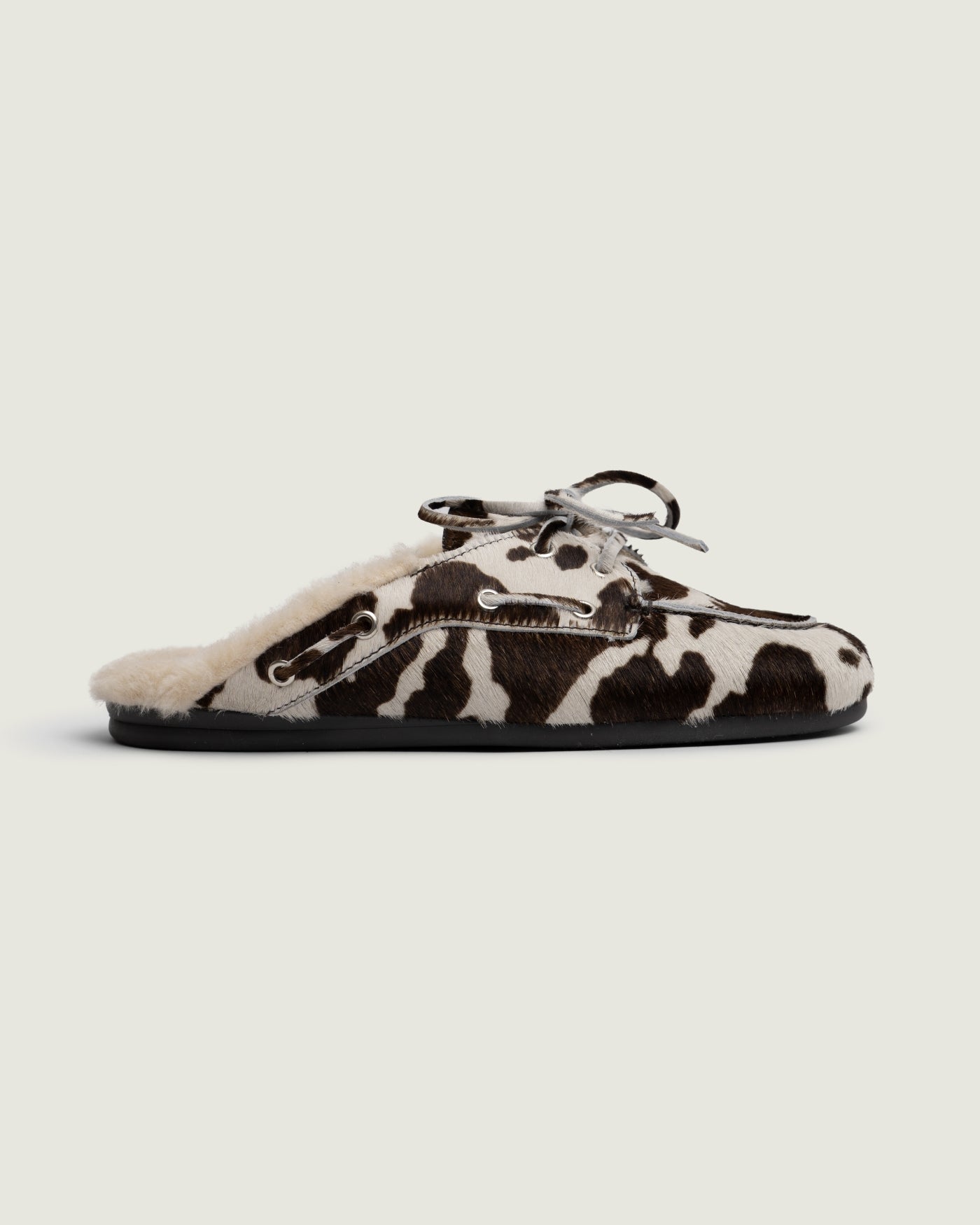 Boat Loafer Mule Fur - Animal | Cow