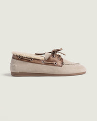 Boat Loafer Brushed Fur - Suede/ Leather | Brown / Light Taupe